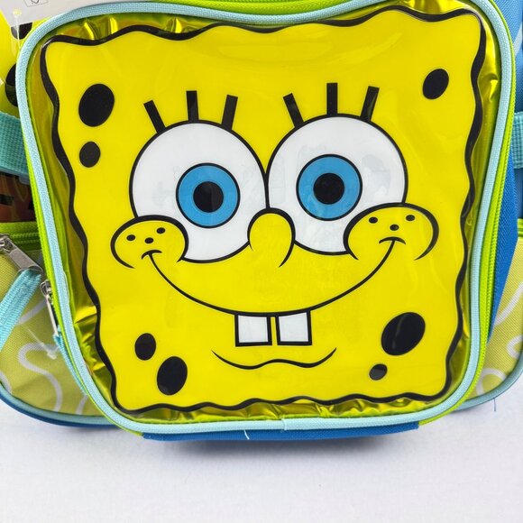 NWT Sponge Bob Kids 5 Pc. Set Backpack 17'' Utility Case Lunch Box Water Bottle - Picture 7 of 7